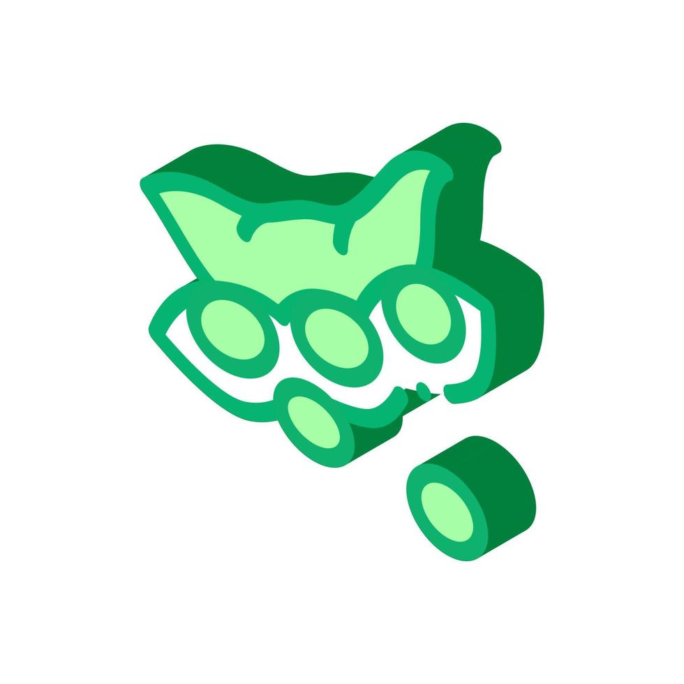 raw fresh soy bean isometric icon vector illustration