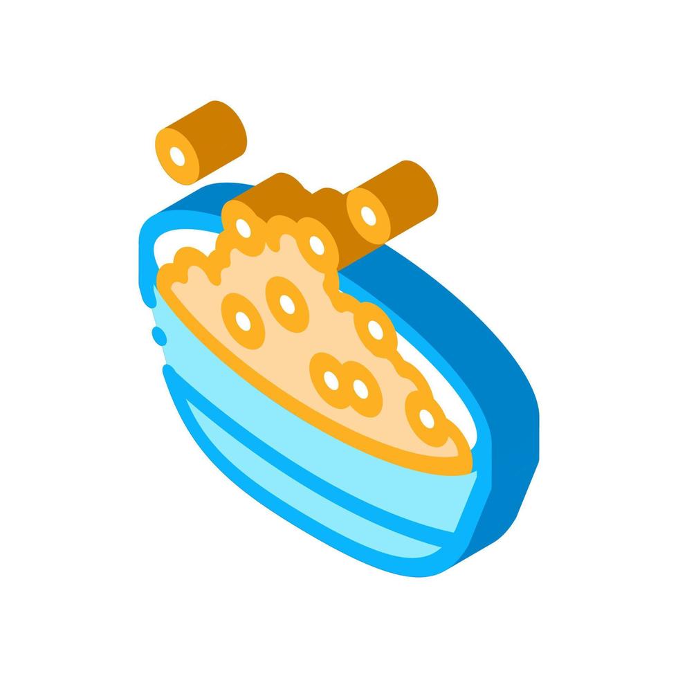 soy beans dish breakfast isometric icon vector illustration
