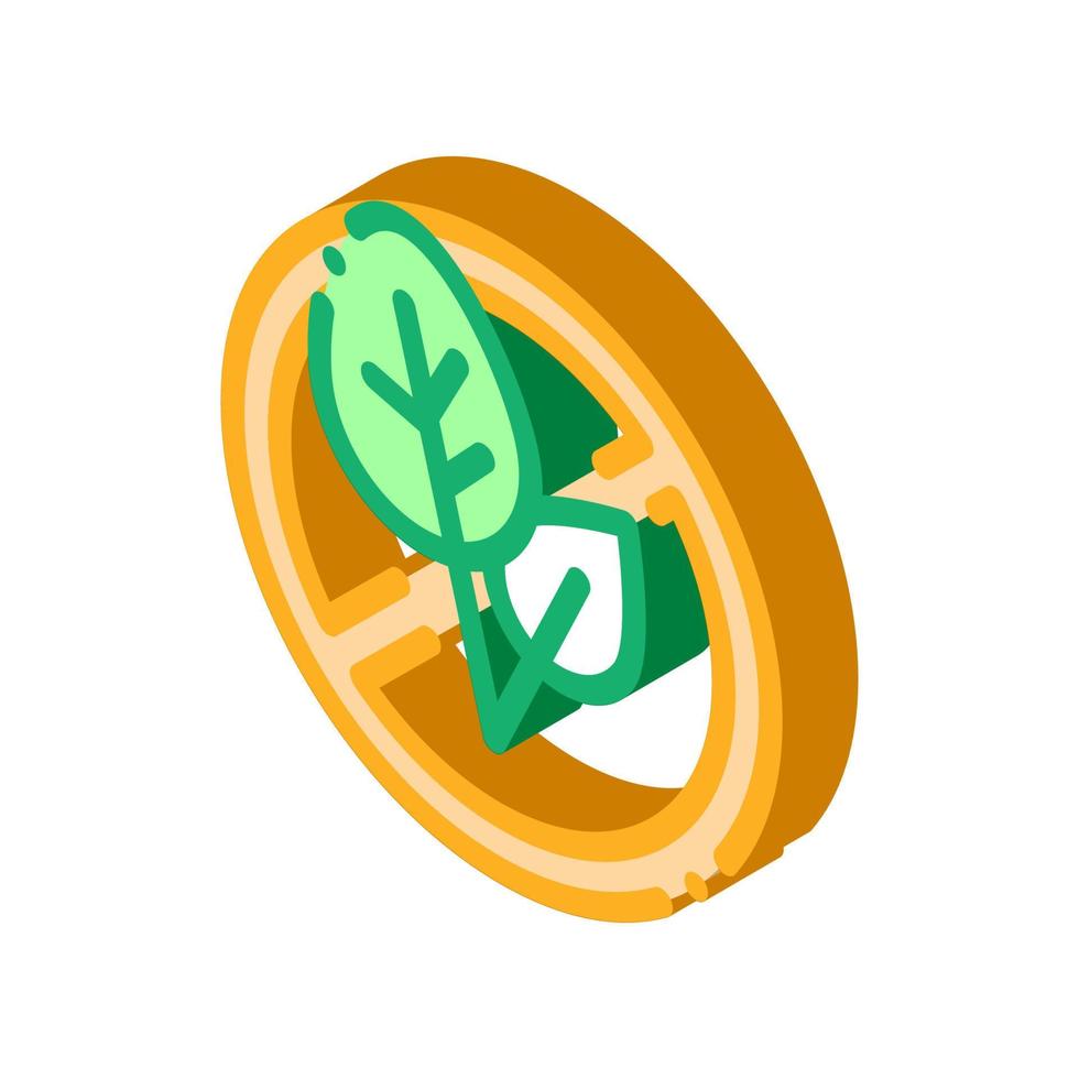 soy leaves crossed out sign isometric icon vector illustration