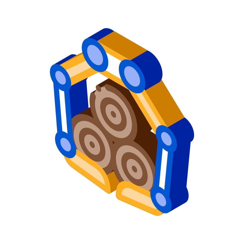 logging loading machine isometric icon vector illustration