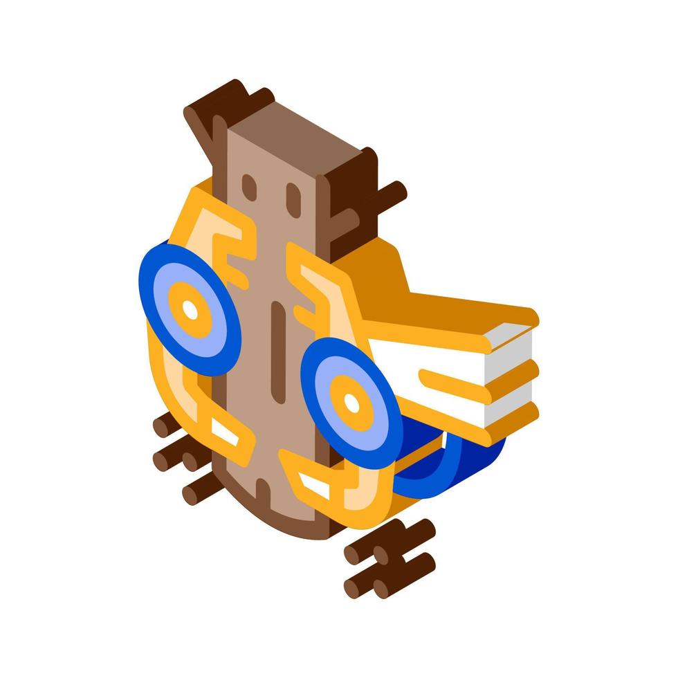 tree felling machine isometric icon vector illustration