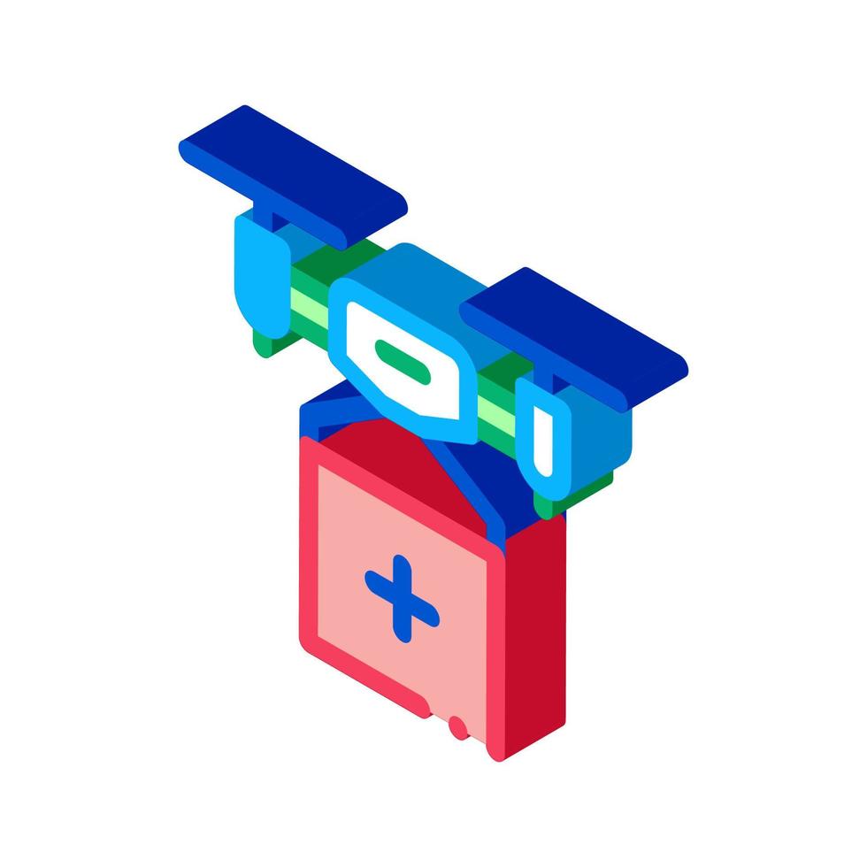 drone delivery isometric icon vector illustration