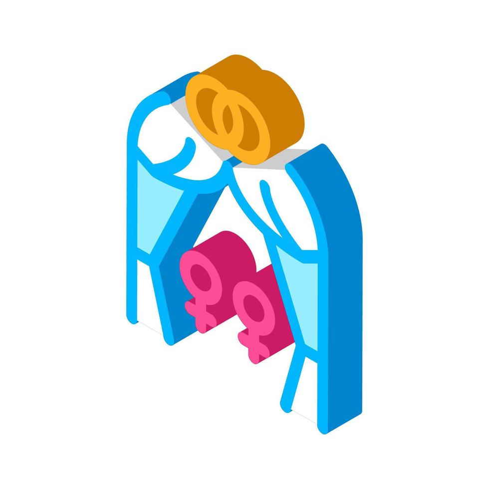 lesbian marriage isometric icon vector illustration