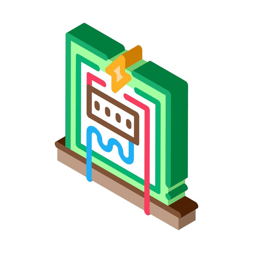 electricity panel isometric icon vector illustration color