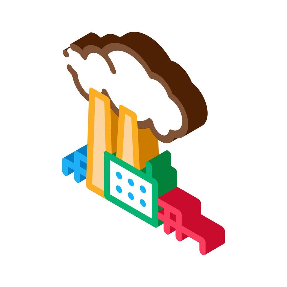 power factory isometric icon vector illustration color