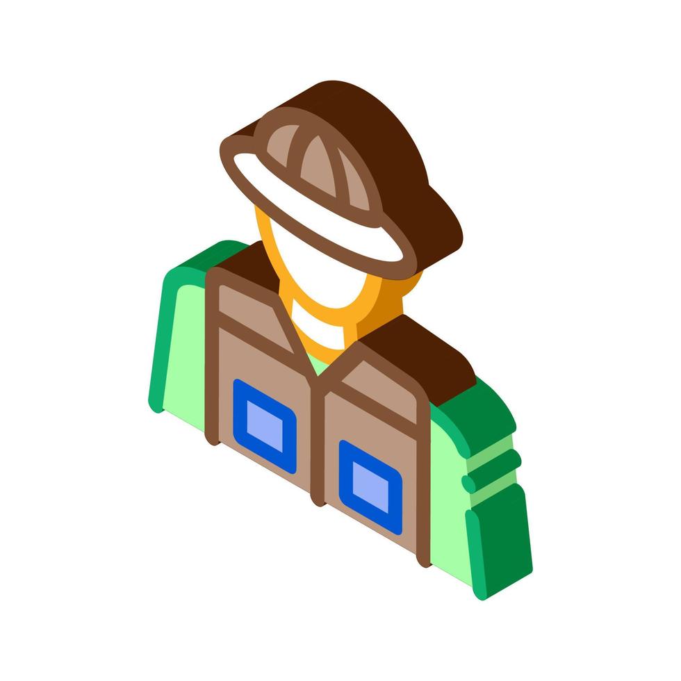 jungle pioneer isometric icon vector illustration color