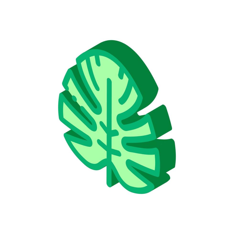 plant leaf isometric icon vector illustration color