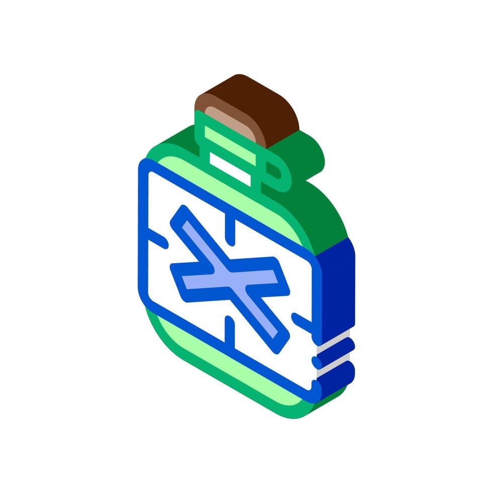 water bottle isometric icon vector illustration color