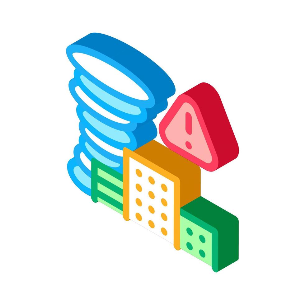 tornado city isometric icon vector illustration color