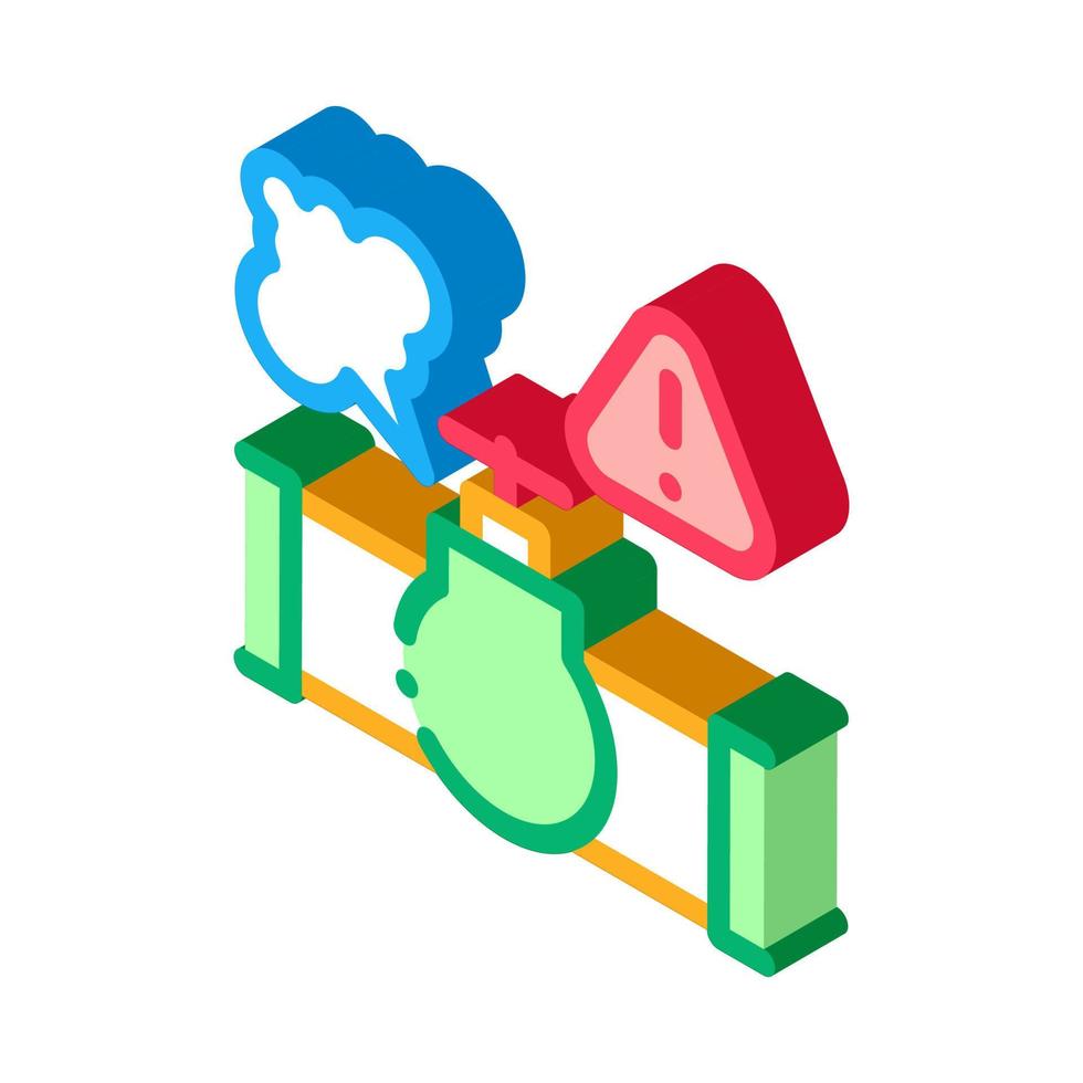 gas pipe break isometric icon vector illustration