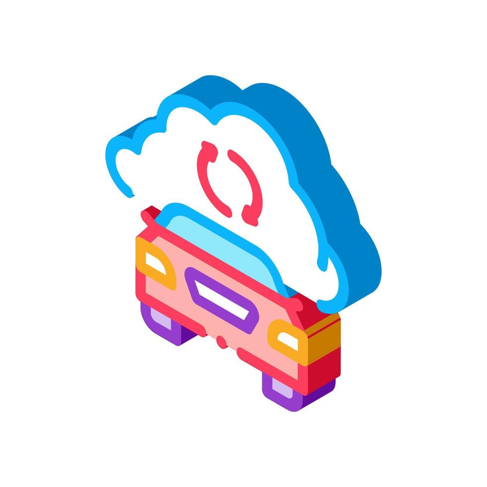 smart car connection cloud isometric icon vector illustration 18035098