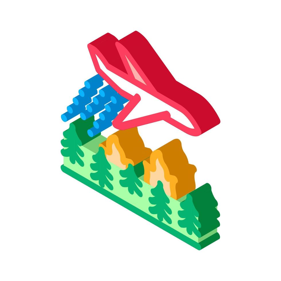 airplane forest fire extinguishing isometric icon vector illustration
