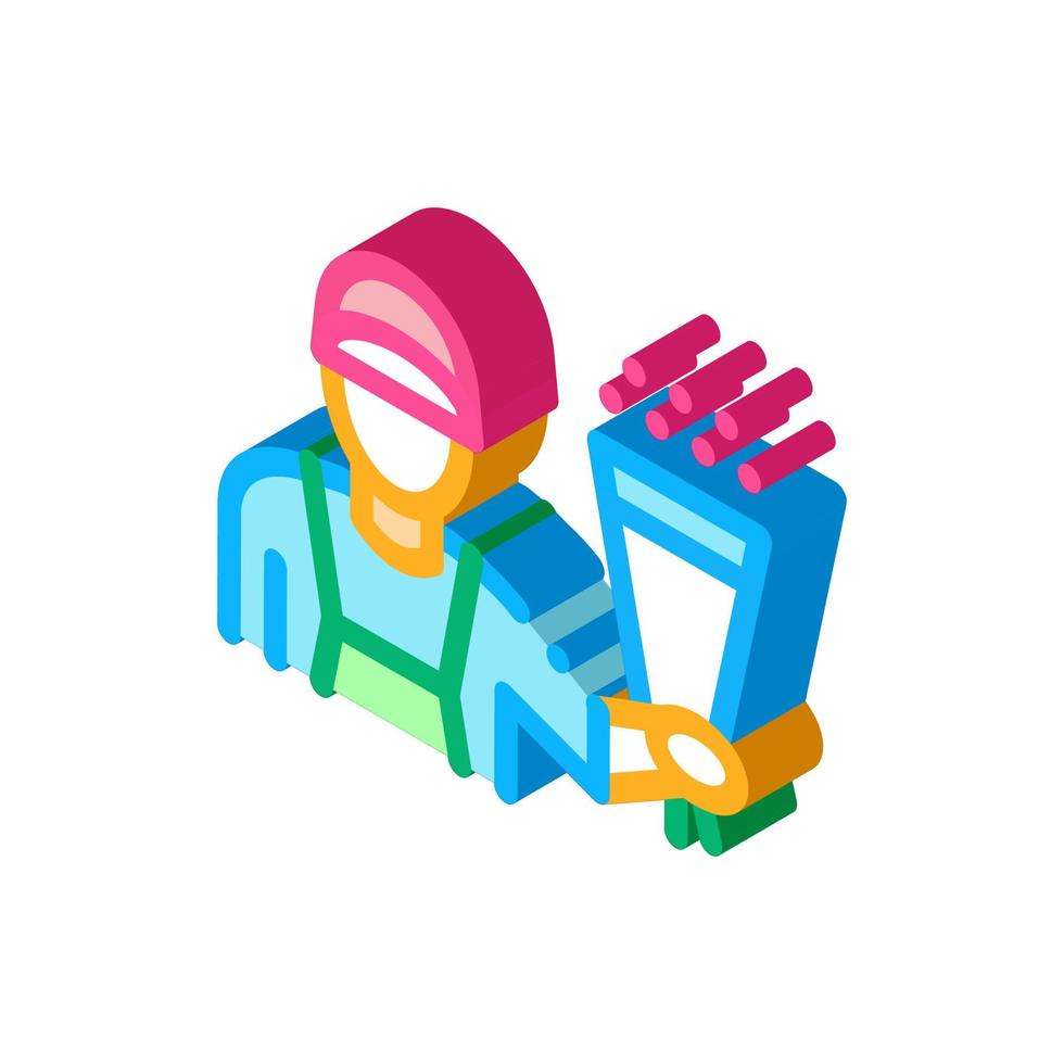 flower shop courier delivery isometric icon vector illustration