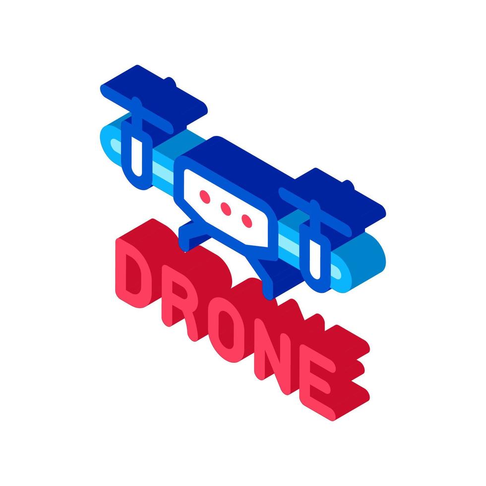 drone fly toy machine isometric icon vector illustration