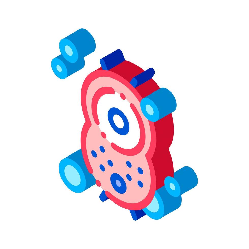 ilustración de vector de icono isométrico de bacteria positiva