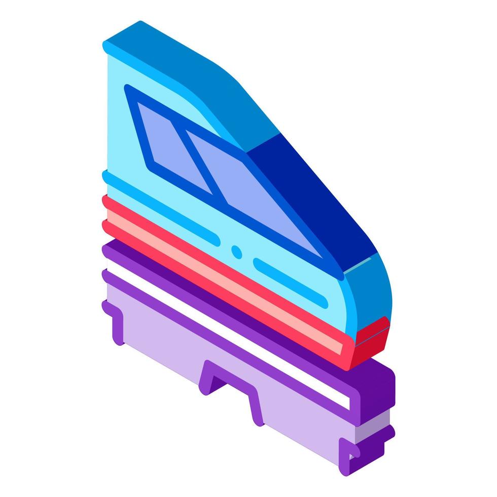 electromagnetic train isometric icon vector illustration