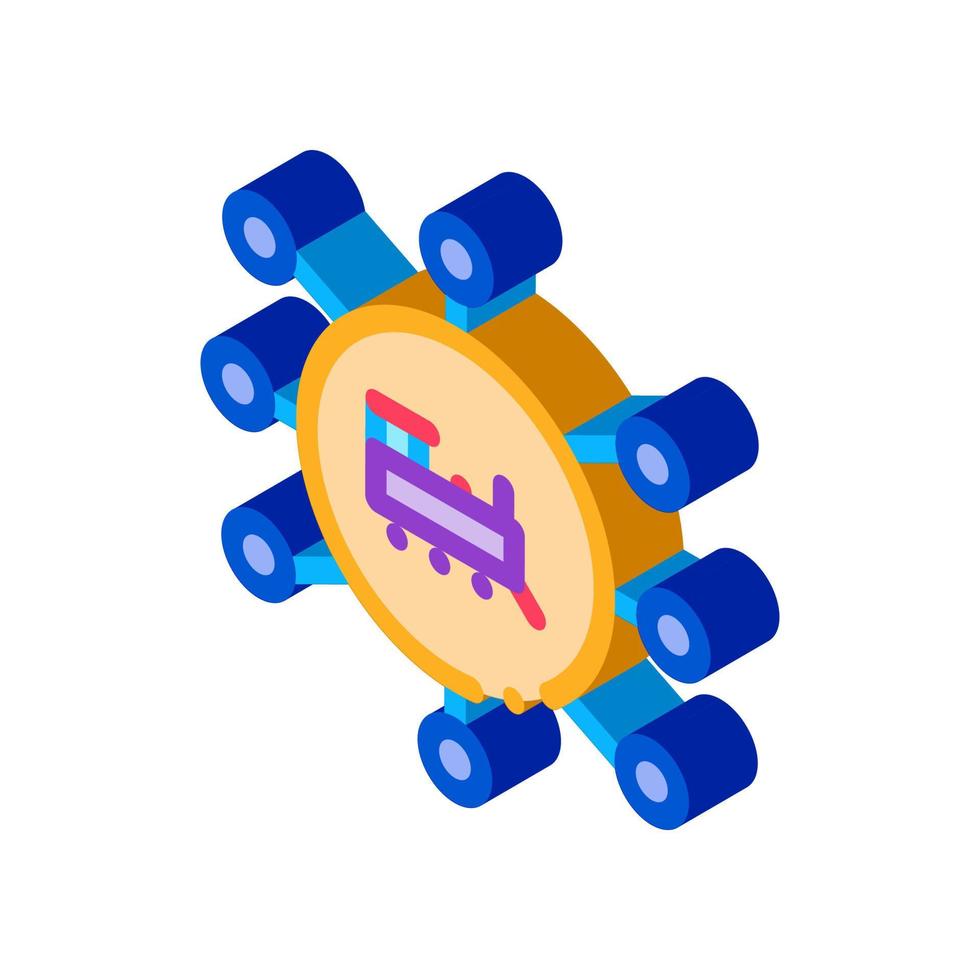 train direction isometric icon vector illustration