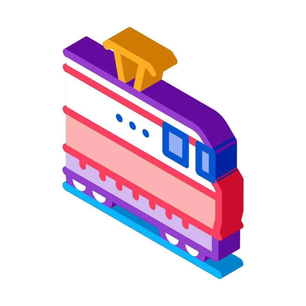 electric train isometric icon vector illustration
