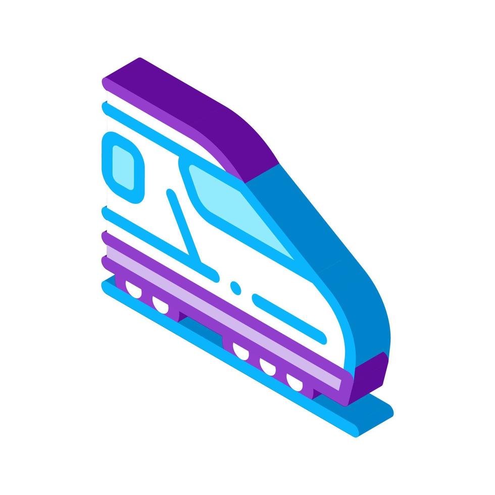 ilustración de vector de icono isométrico de tren de pasajeros eléctrico