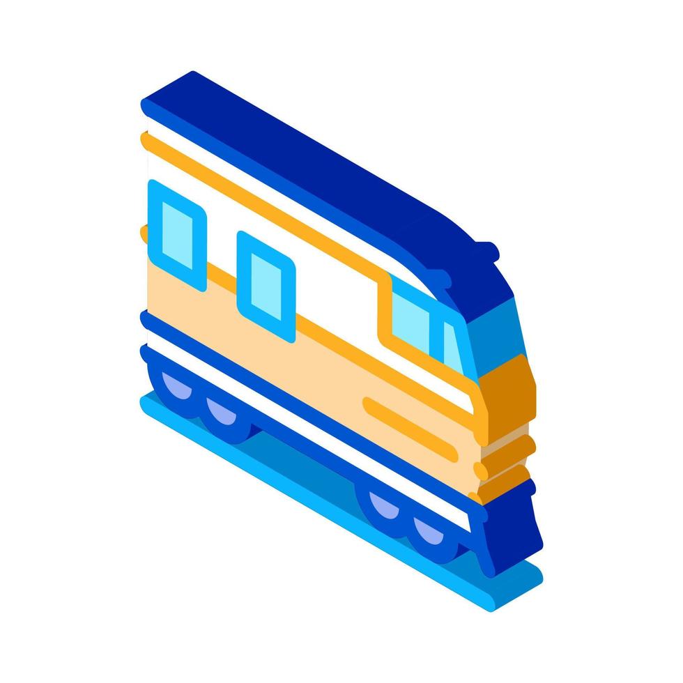 suburban electric train isometric icon vector illustration