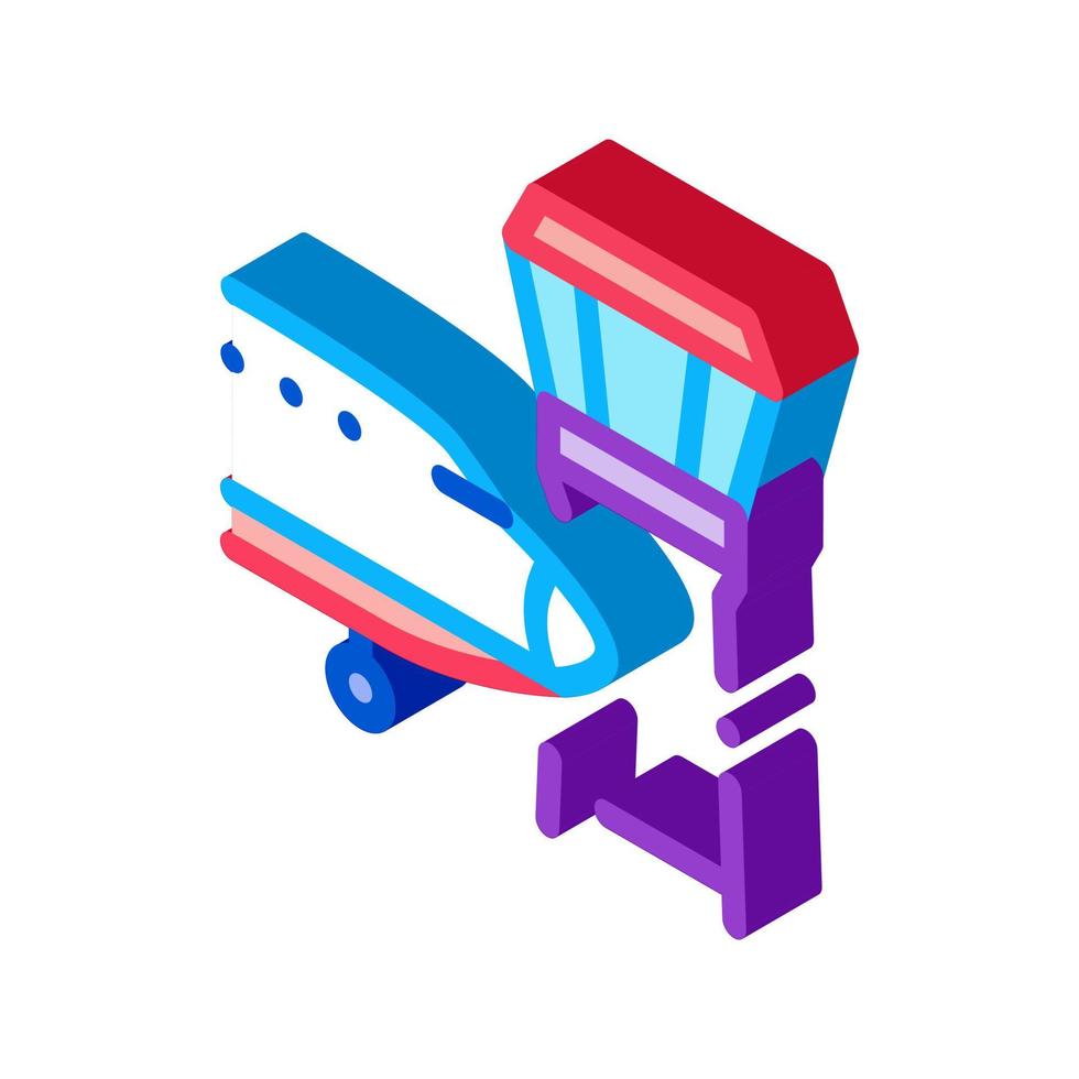 air plane navigation center tower isometric icon vector illustration