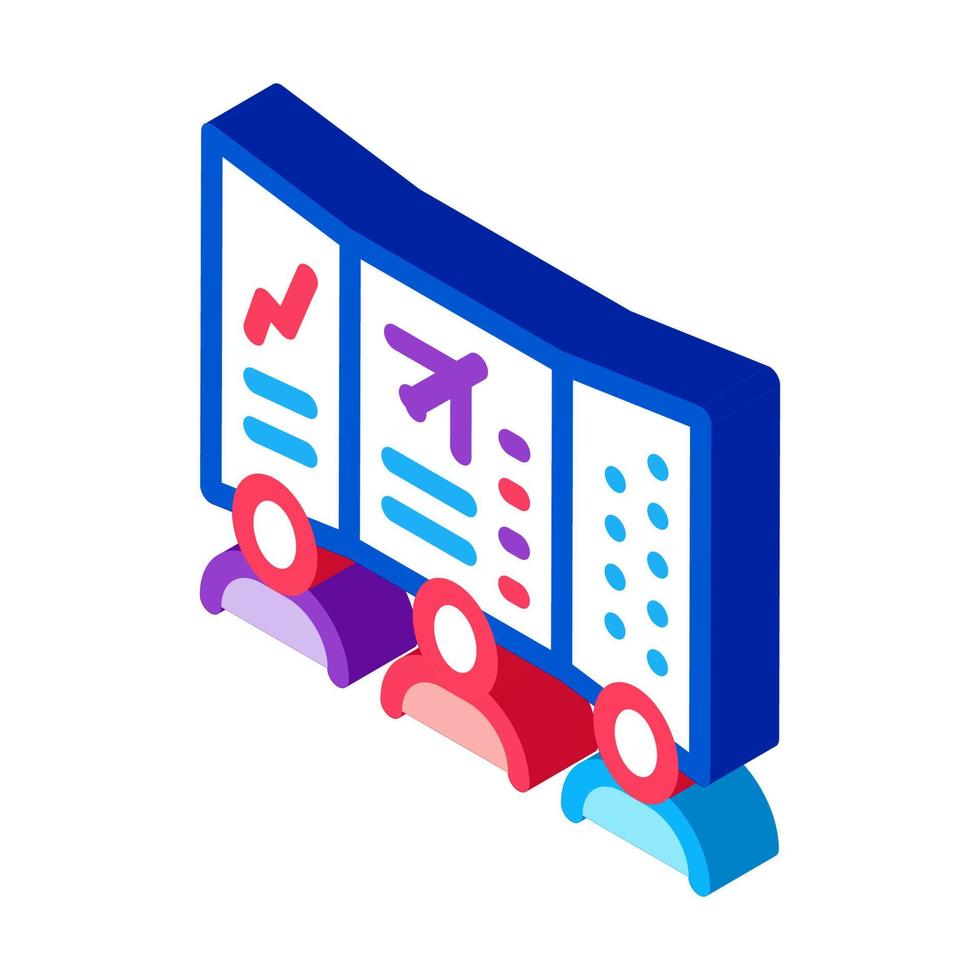 air navigation dispatcher display isometric icon vector illustration