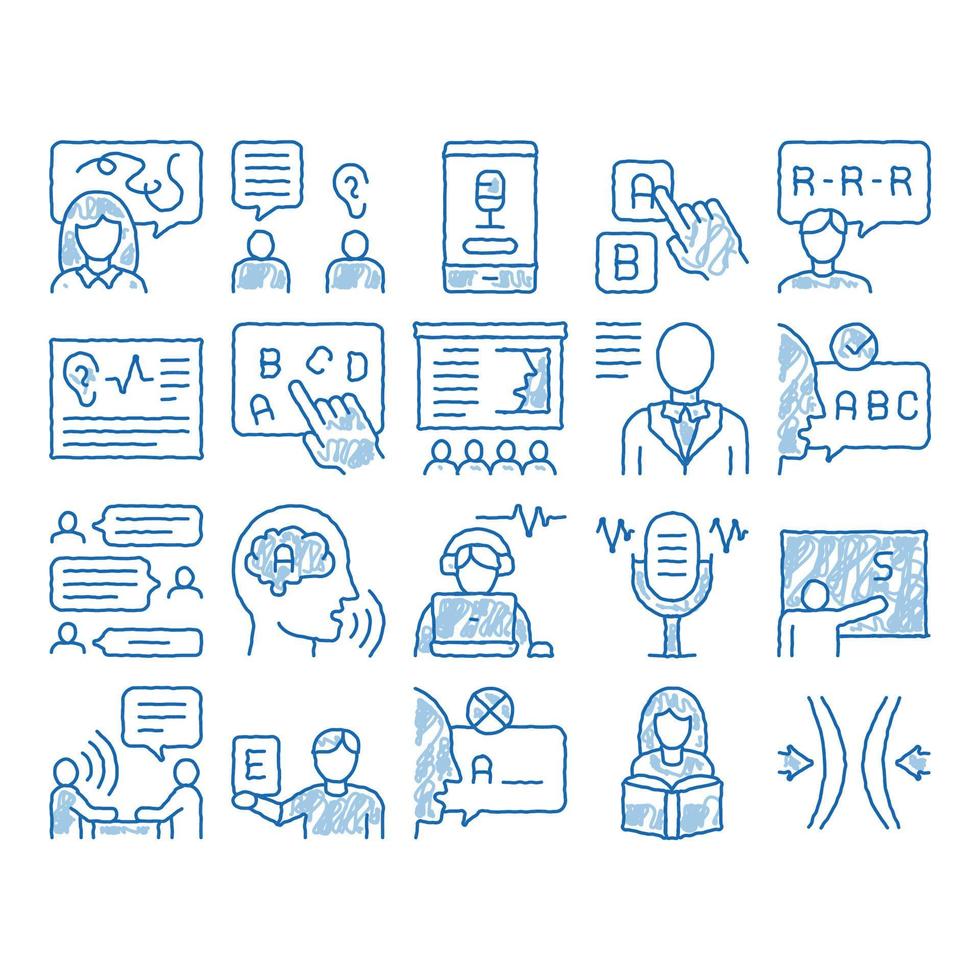 Speech Therapist Help icon hand drawn illustration vector