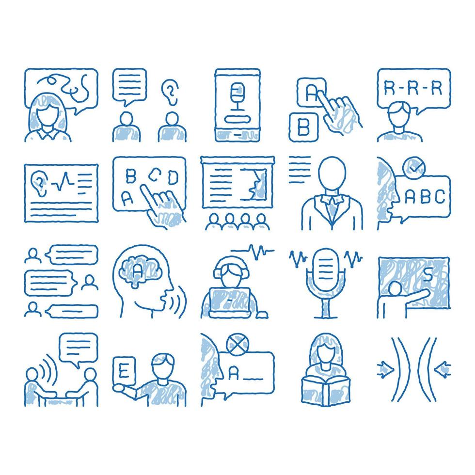 Speech Therapist Help icon hand drawn illustration vector