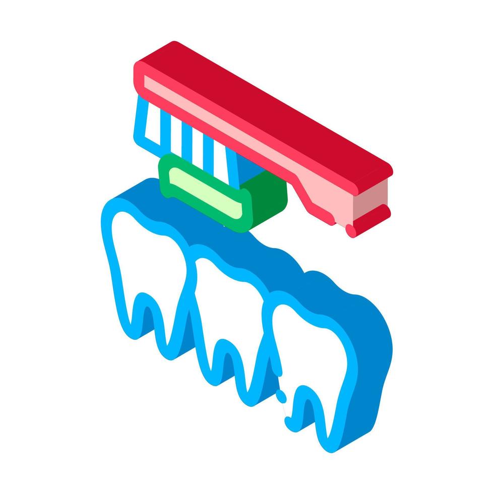 Dentist Teeth Cleaning isometric icon vector illustration