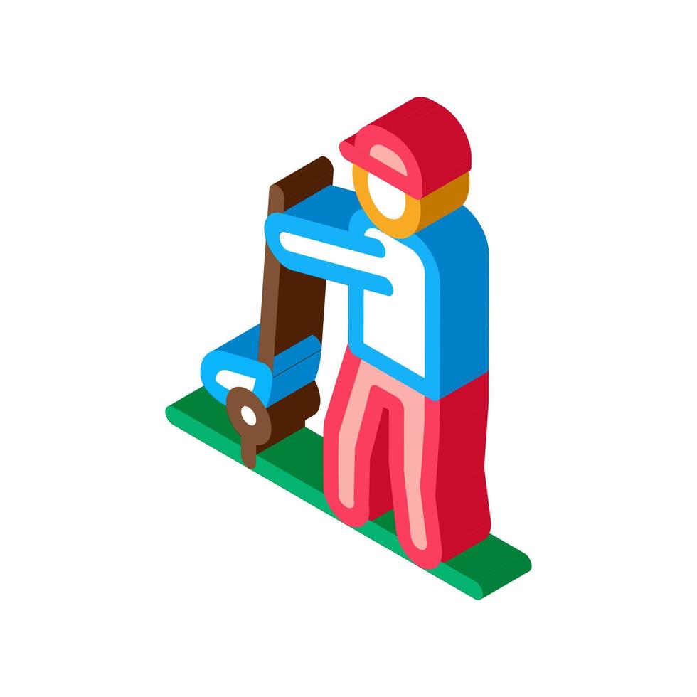 Man Playing Golf isometric icon vector illustration