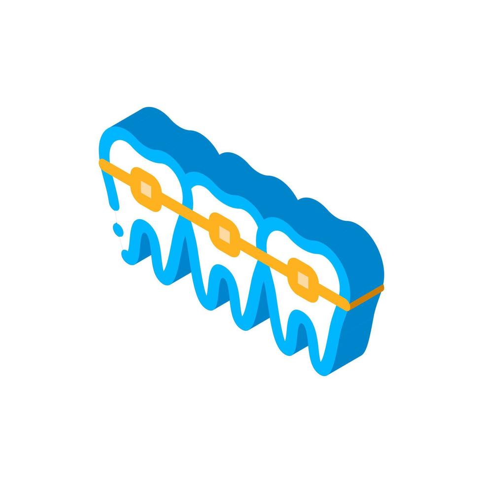 Dentist Stomatology Teeth Braces isometric icon vector illustration