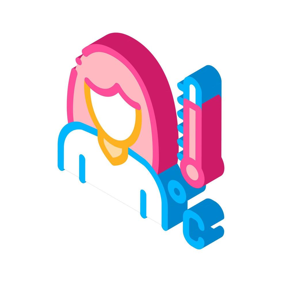 Head Rush Girl Symptomp Of Pregnancy isometric icon vector illustration