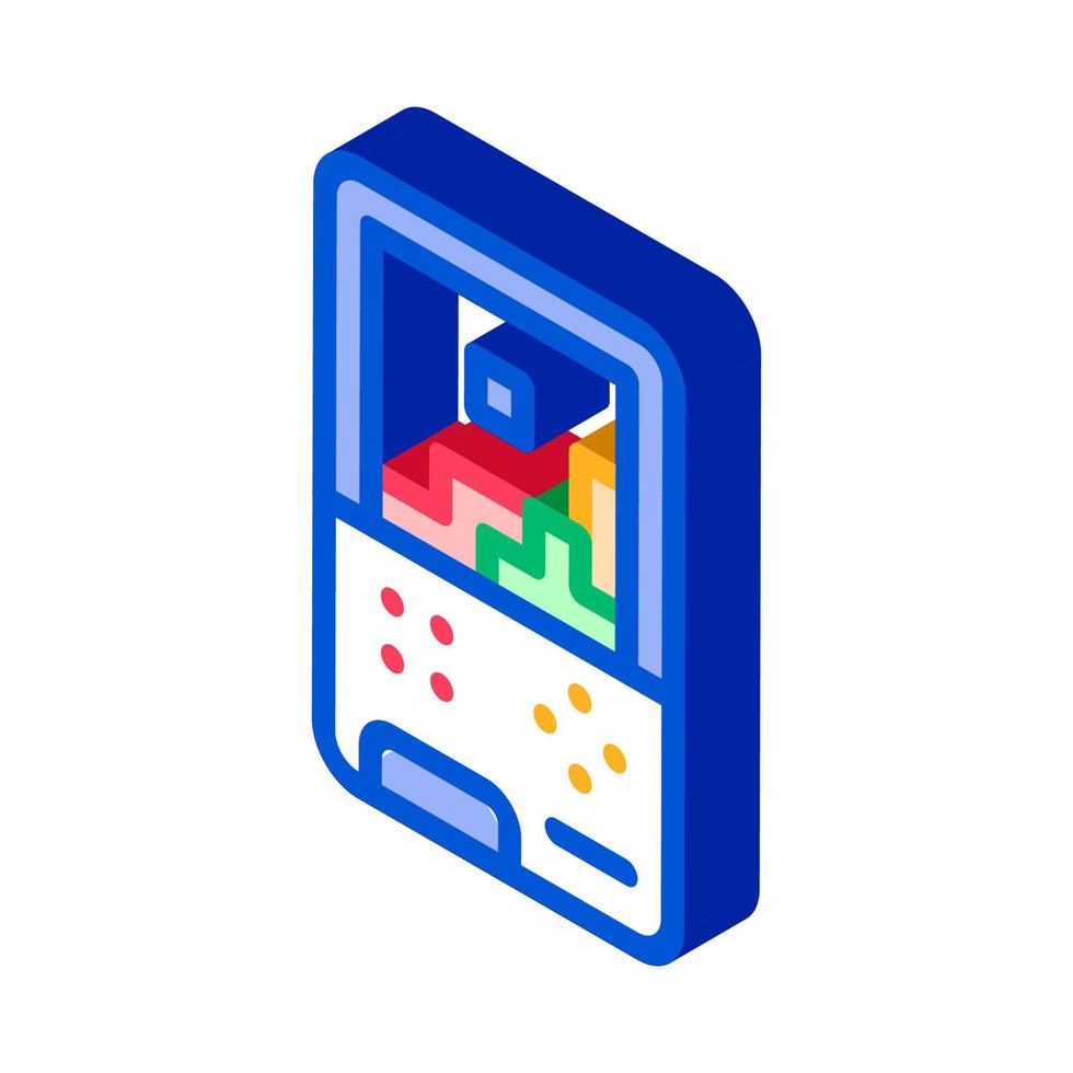 Interactive Kids Video Game isometric icon vector illustration