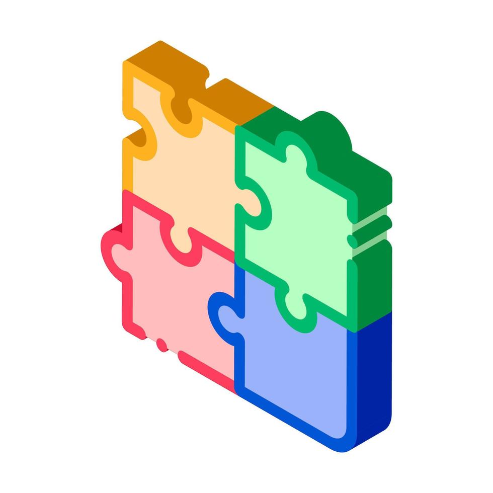 Interactive Kids Game Puzzle isometric icon vector illustration