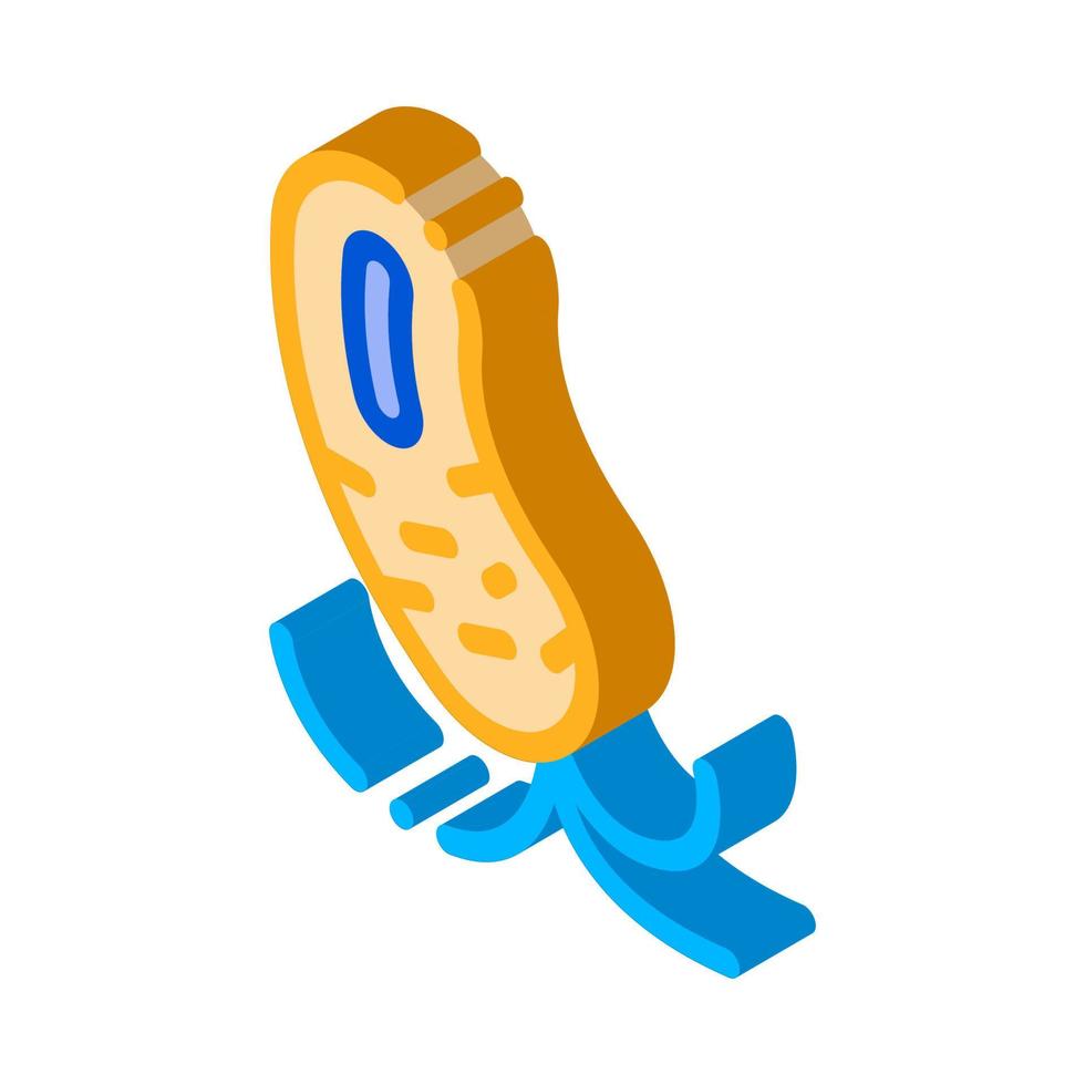 Microscopic Bacterium With Tails isometric icon vector illustration