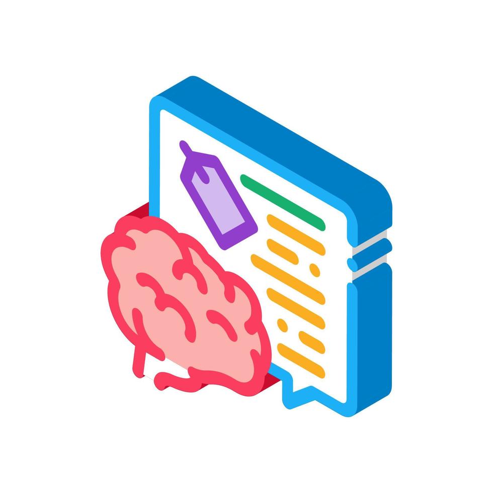 brain price information isometric icon vector illustration