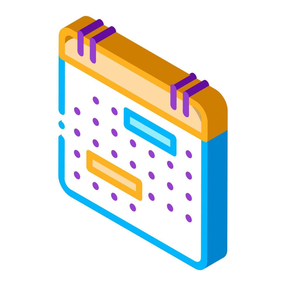 Calendar Month Page isometric icon vector illustration