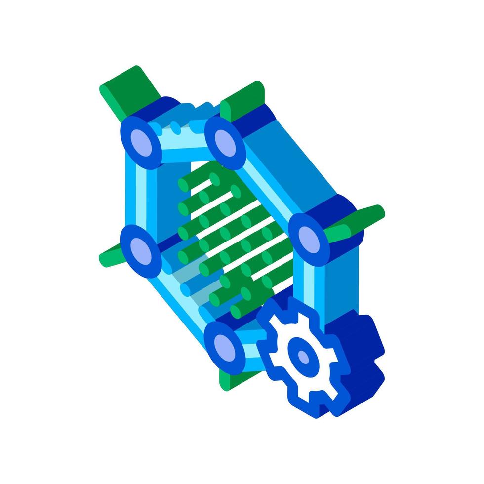 ilustración de vector de icono isométrico de tecnología de grafeno artificial