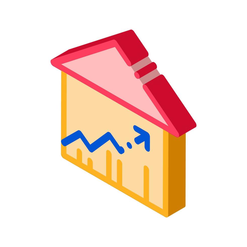 Building House And Arrow isometric icon vector illustration