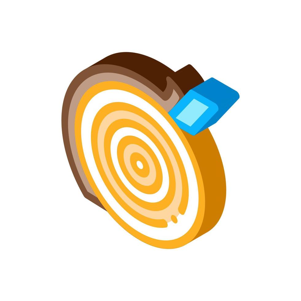 wood trunk bark removal isometric icon vector illustration