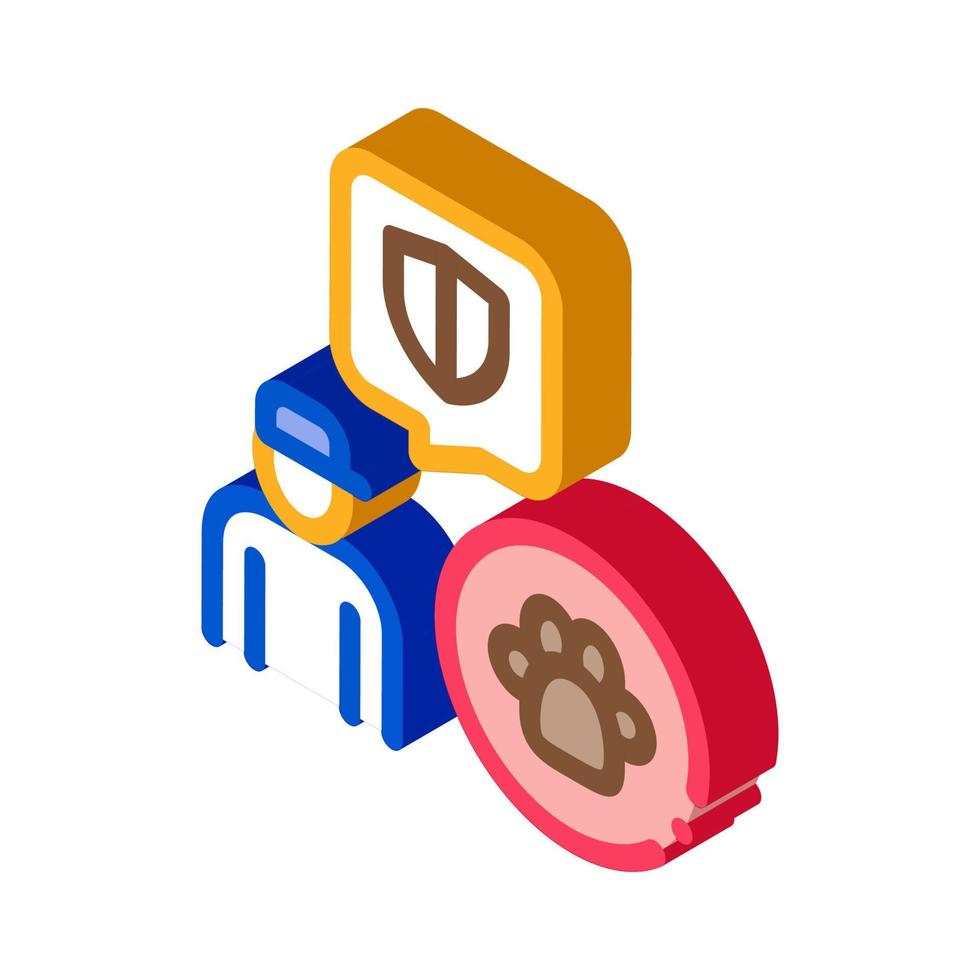 animal defender protector isometric icon vector illustration