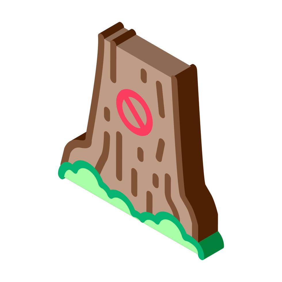 forbidden logging tree isometric icon vector illustration
