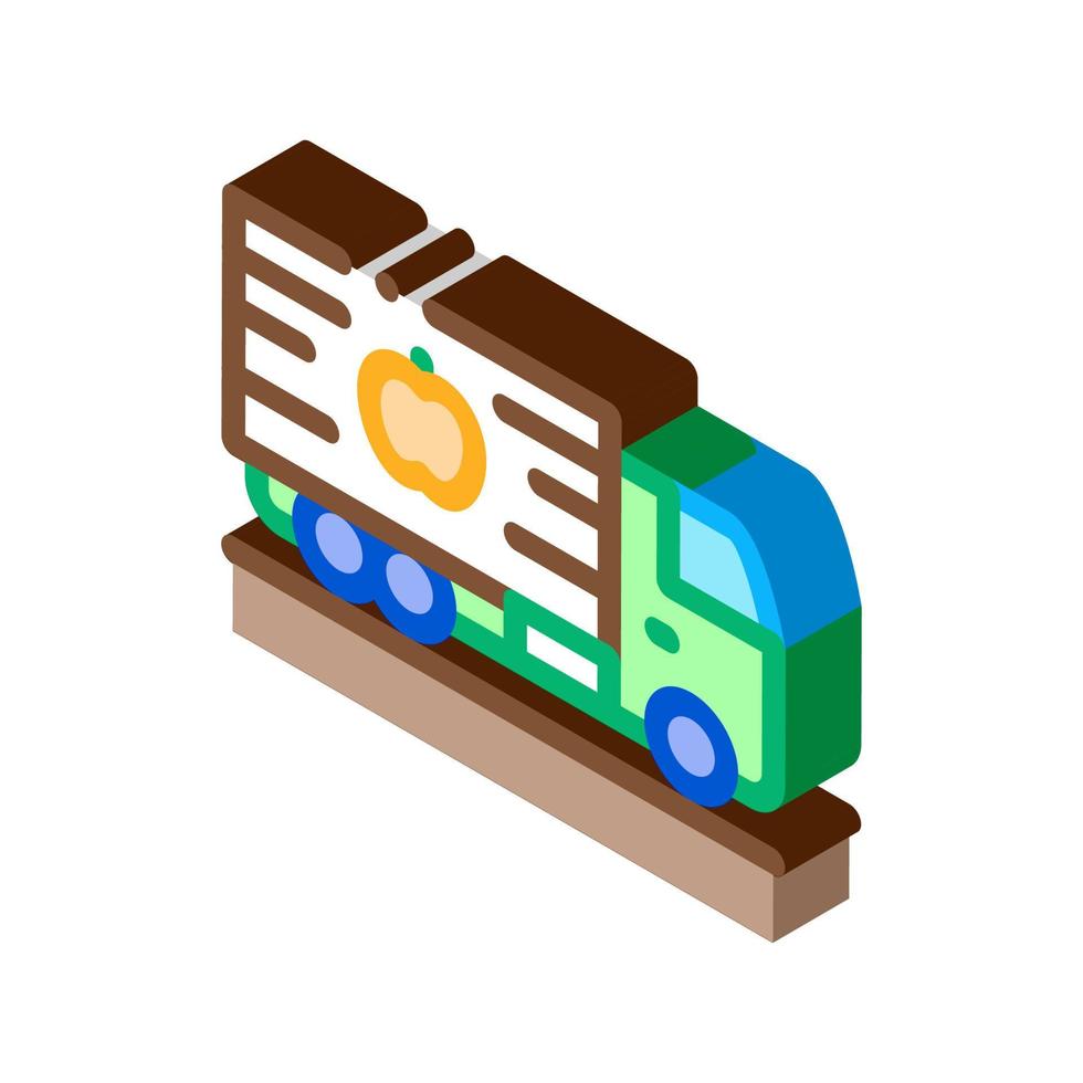 fruit delivering cargo isometric icon vector illustration