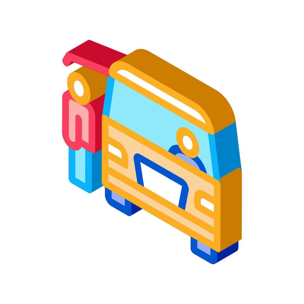 fast food van vehicle isometric icon vector illustration