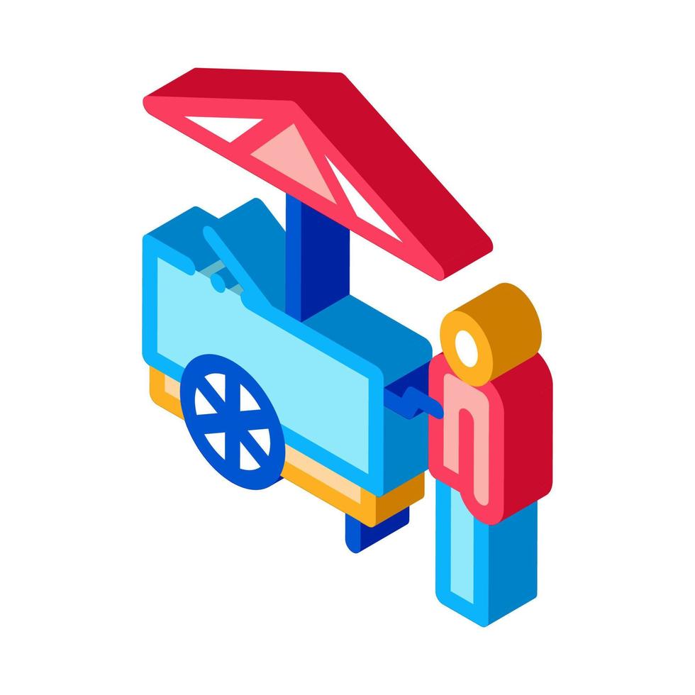 fast food cart isometric icon vector illustration