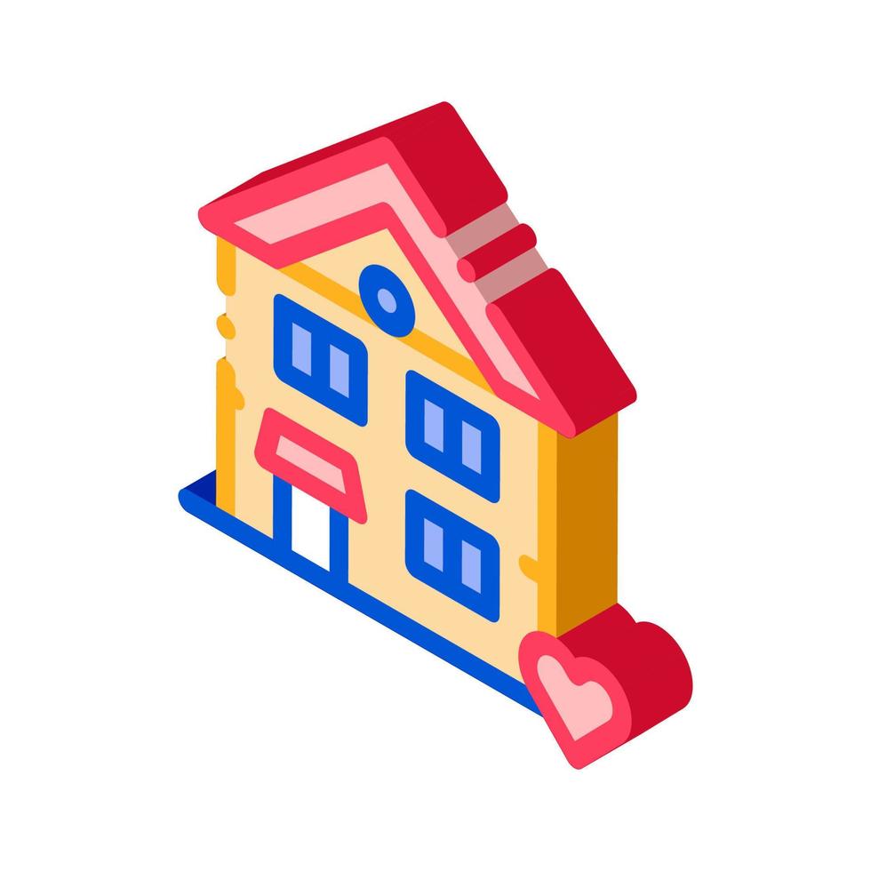 edificio casa vida hogar icono isométrico ilustración vectorial vector