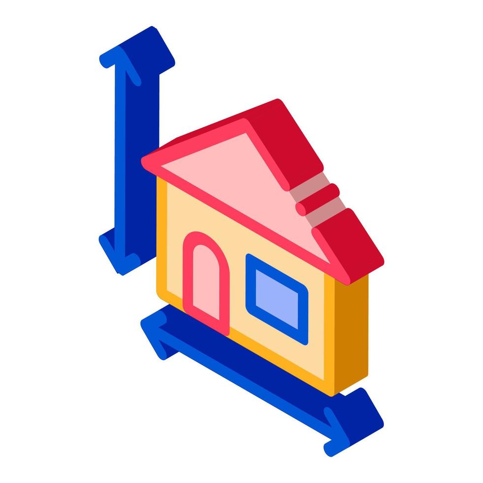 House Size Height And Width isometric icon vector illustration