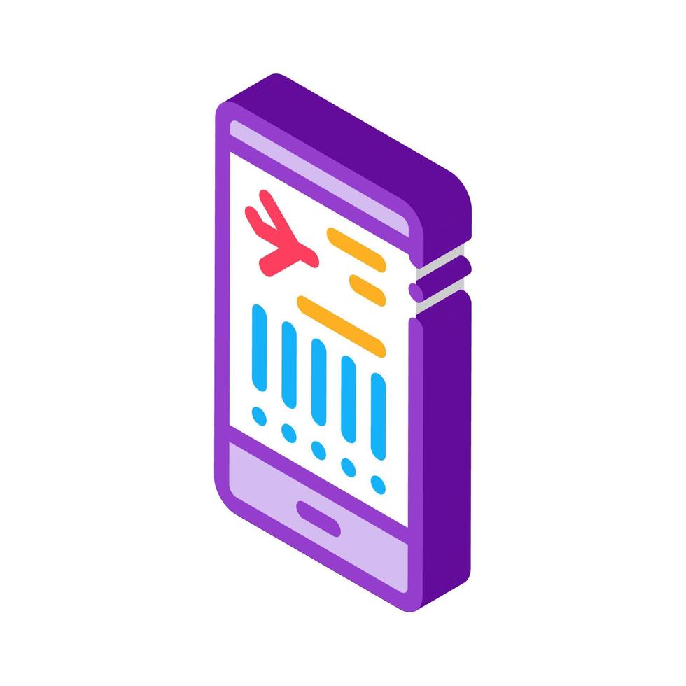 Flight Information On Phone isometric icon vector illustration