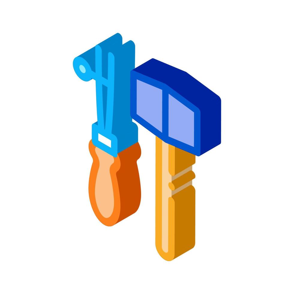 leather craft tools isometric icon vector illustration