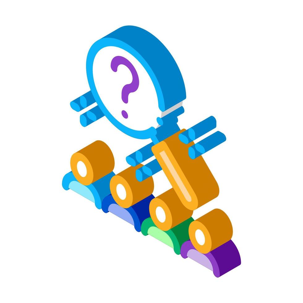 research audience question isometric icon vector illustration